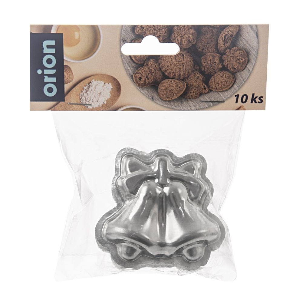 Set of 10 steel cake pans for bell-shaped cakes