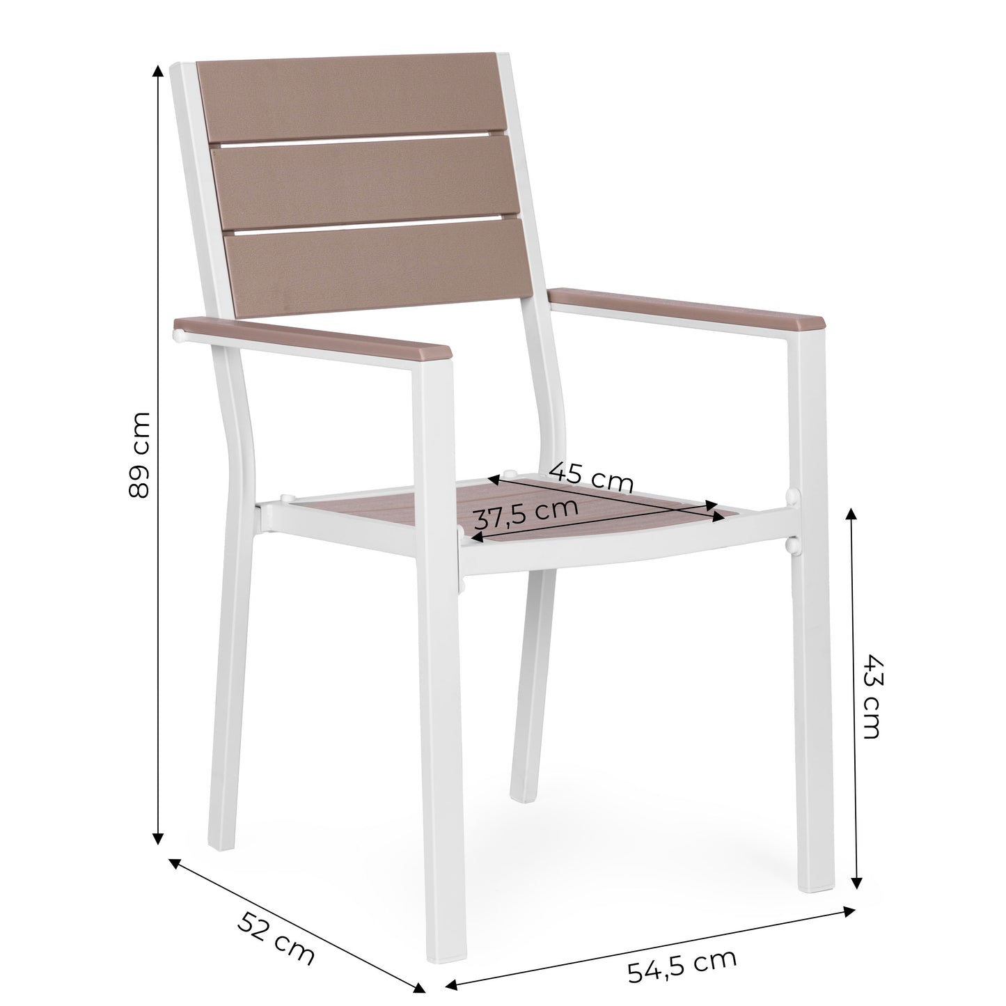 Set of 2 Steel & HDPE Garden Chairs, Weather-Resistant