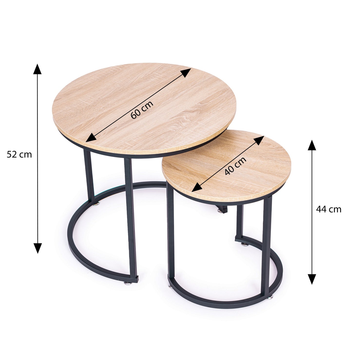 Set of 2 coffee tables, round Loft design
