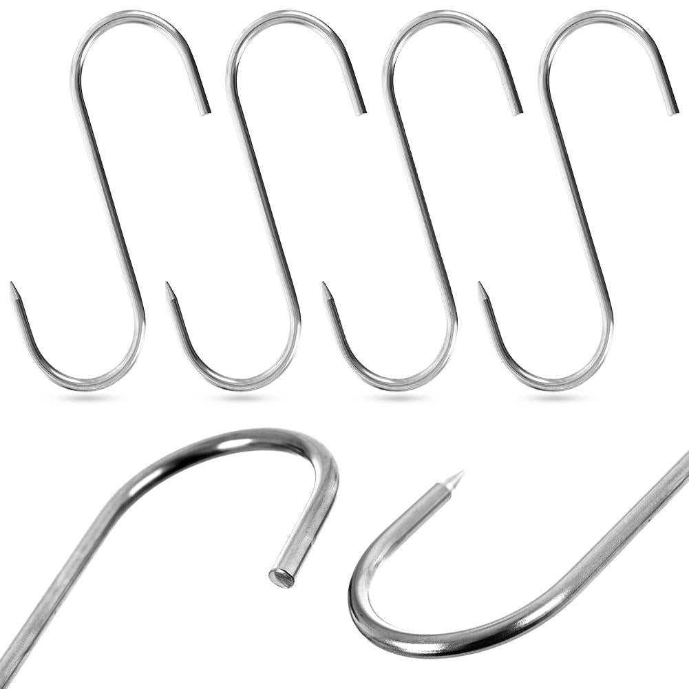 Set of 4 Smoke Shaving Hooks in S shape for Cooking