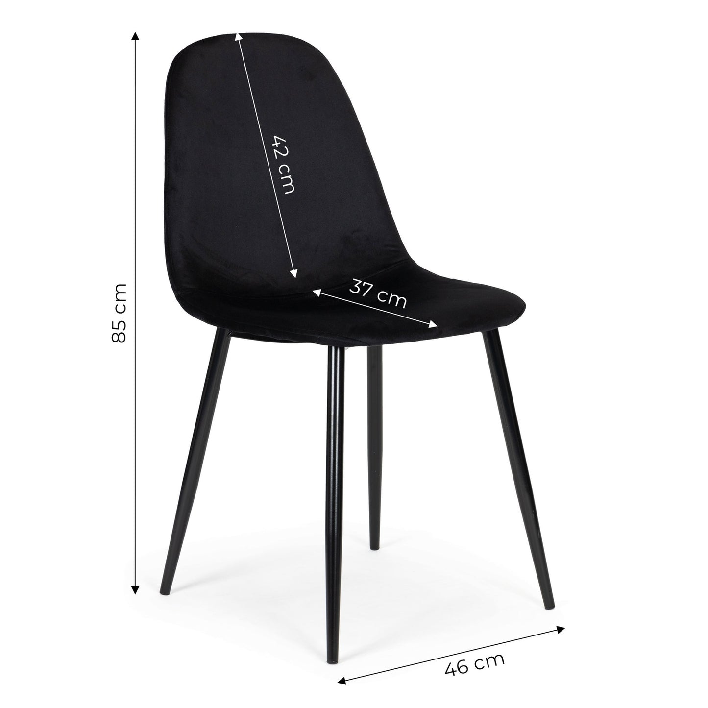 Set of 4 Velvet Chairs for Dining and Living Room Black ModernHome