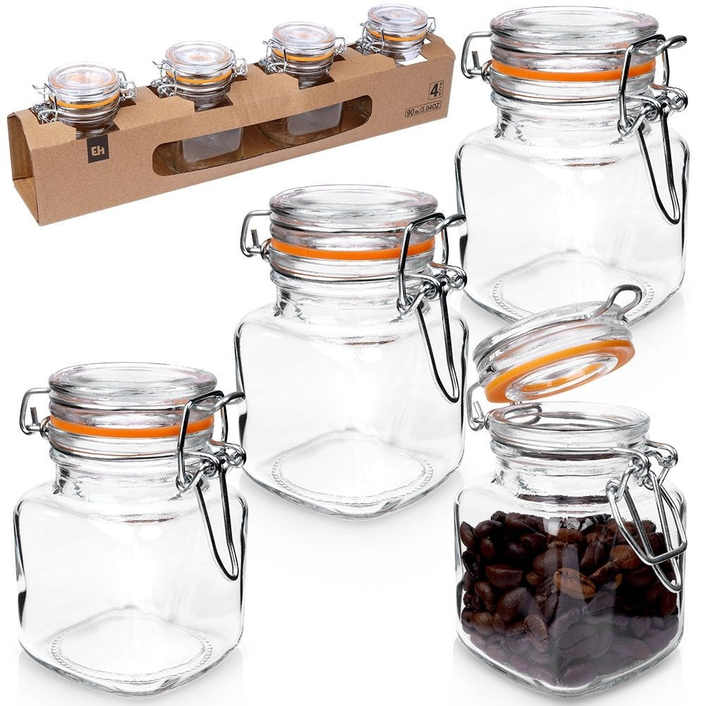 Set of 4 airtight jars - perfect for spices and jams