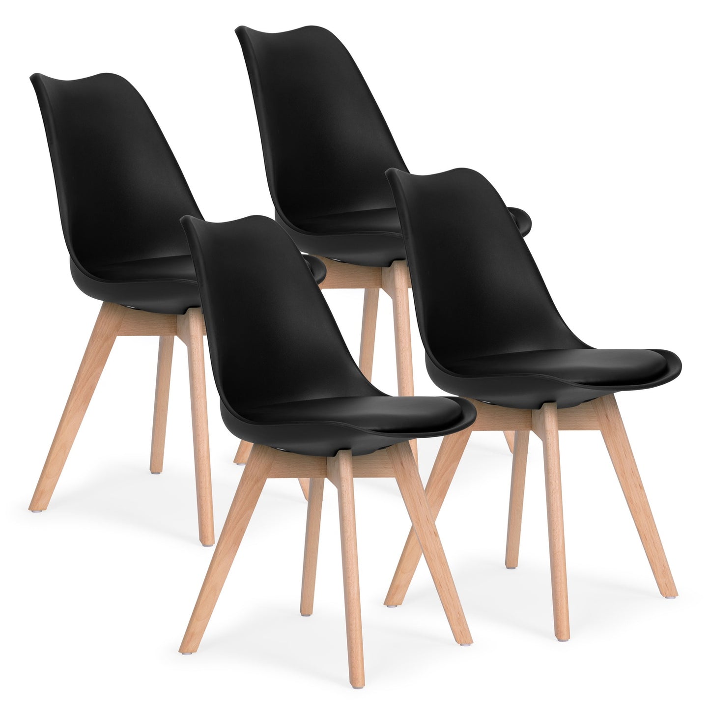 Set of 4 living room dining room chairs with a cushion eco-leather ModernHome