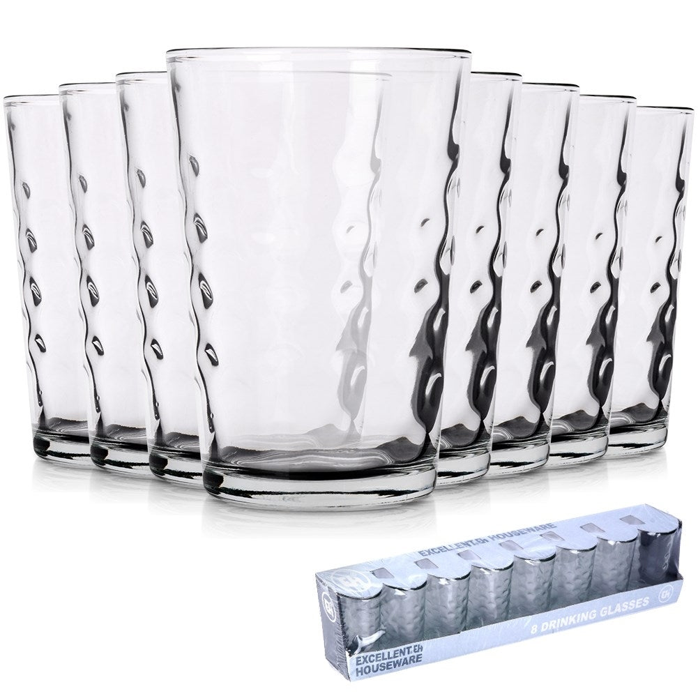 Set of 8 glasses 200 ml: Thick glass, Impressive decoration