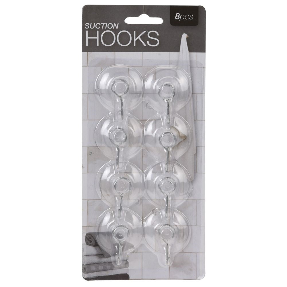Set of 8 suction hooks for kitchen & bathroom