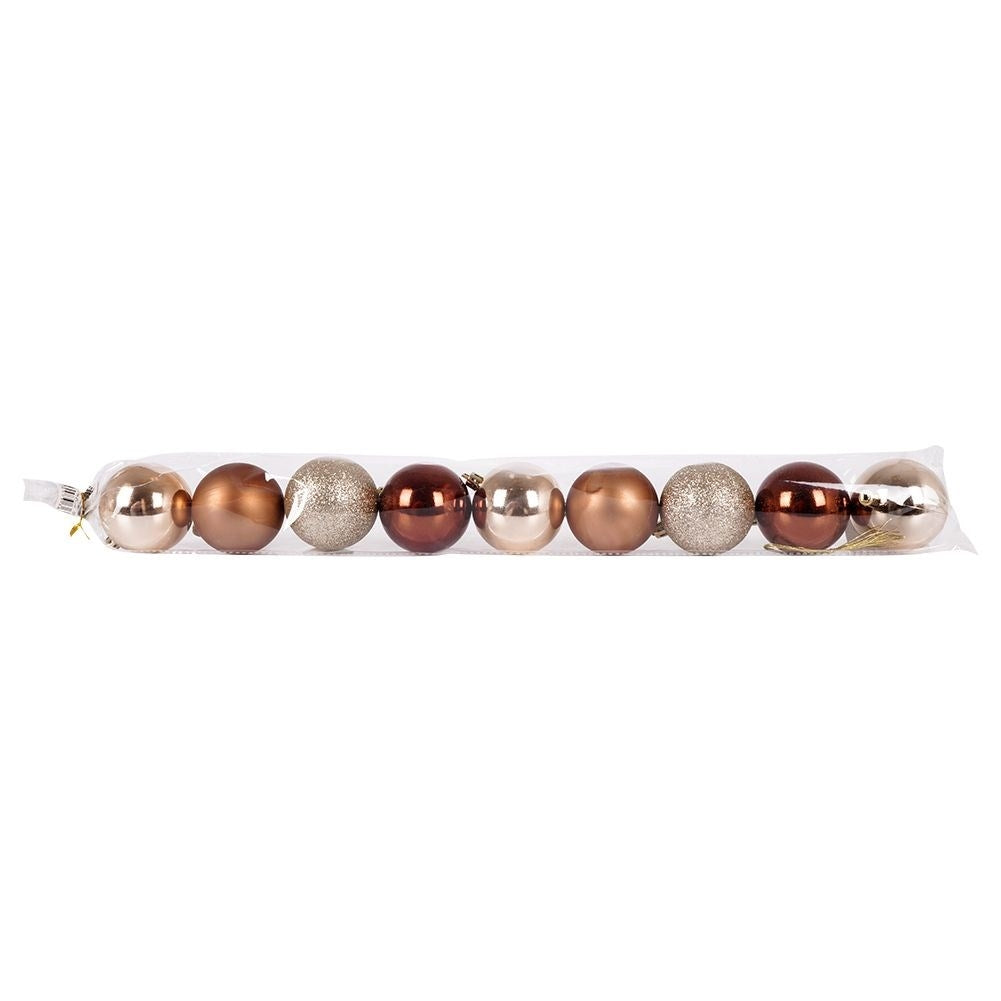 Set of 9 unbreakable and sparkling Christmas tree balls