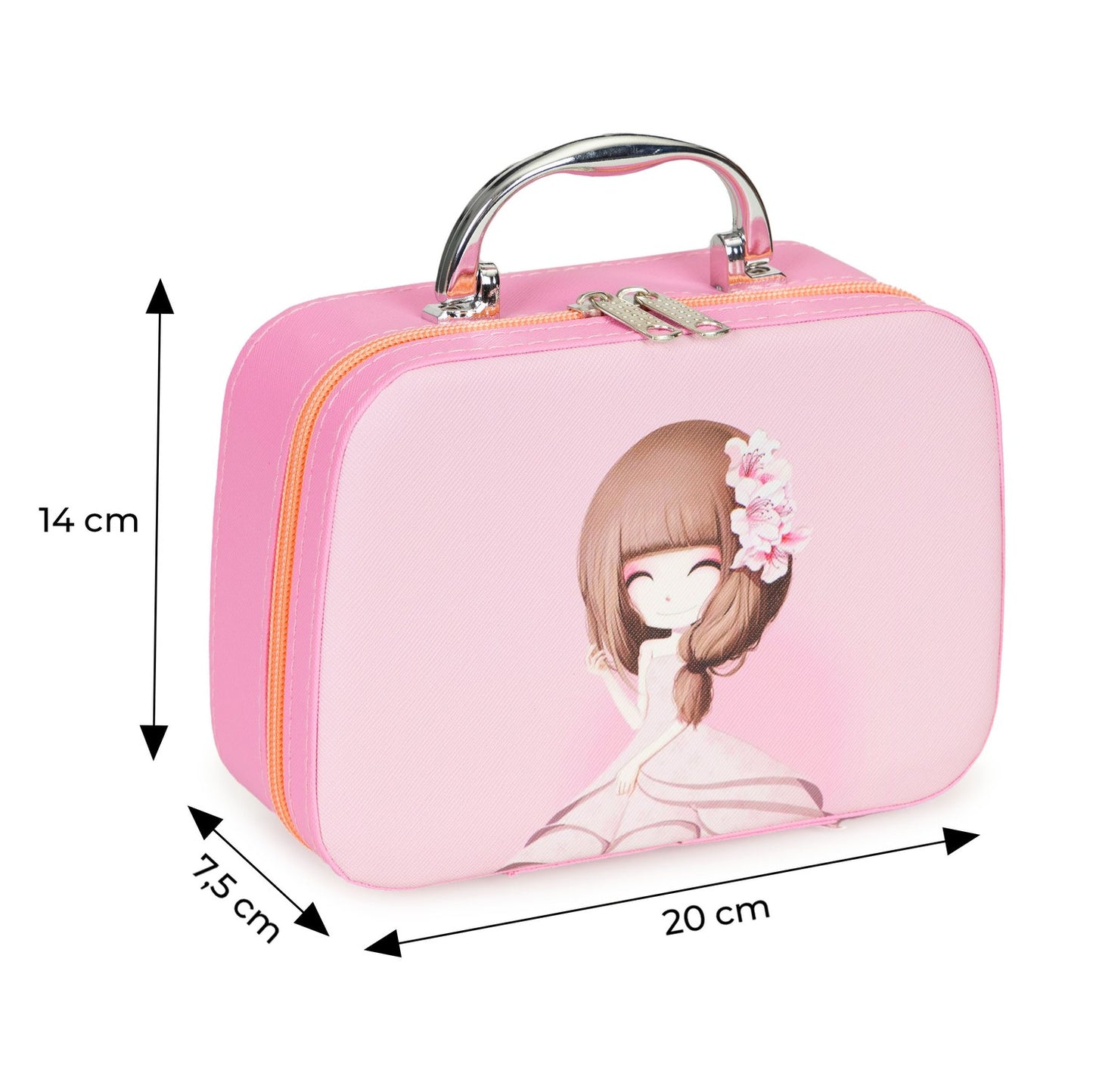 Set of children's cosmetics, a box with a mirror and a UV LED lamp