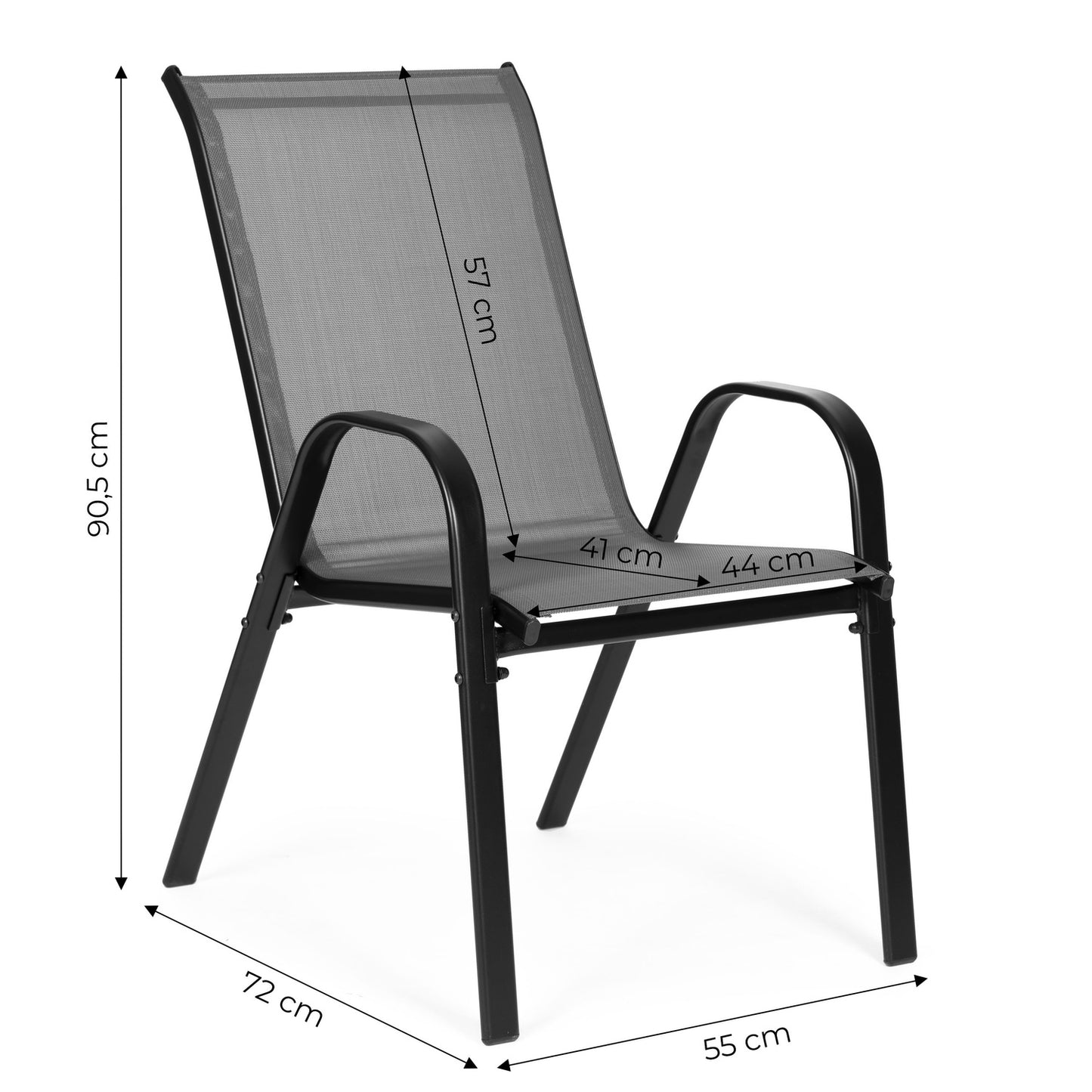Set of garden chairs for the terrace, balcony, gray