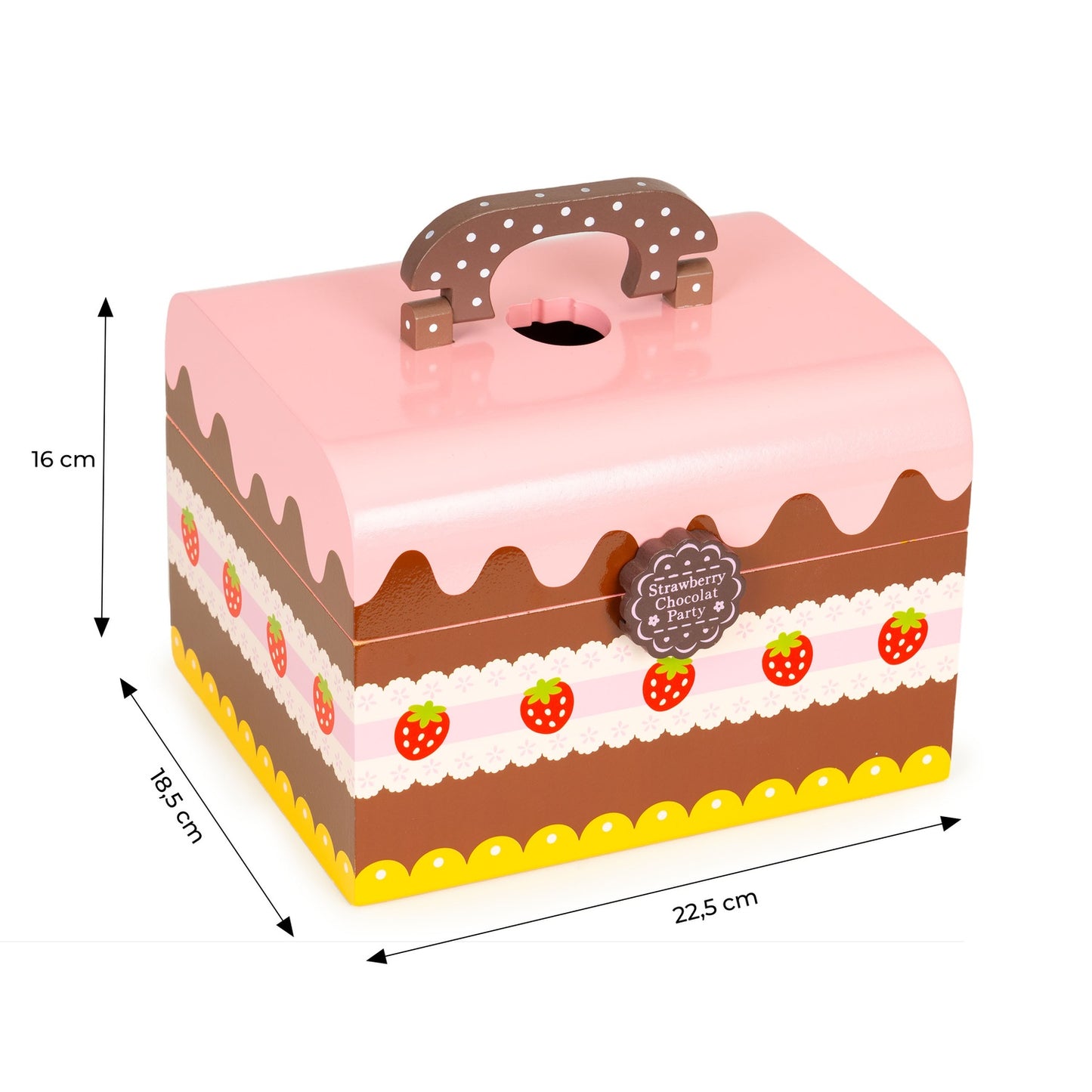 Set of wooden sweets box, cake cutting, 29 elements