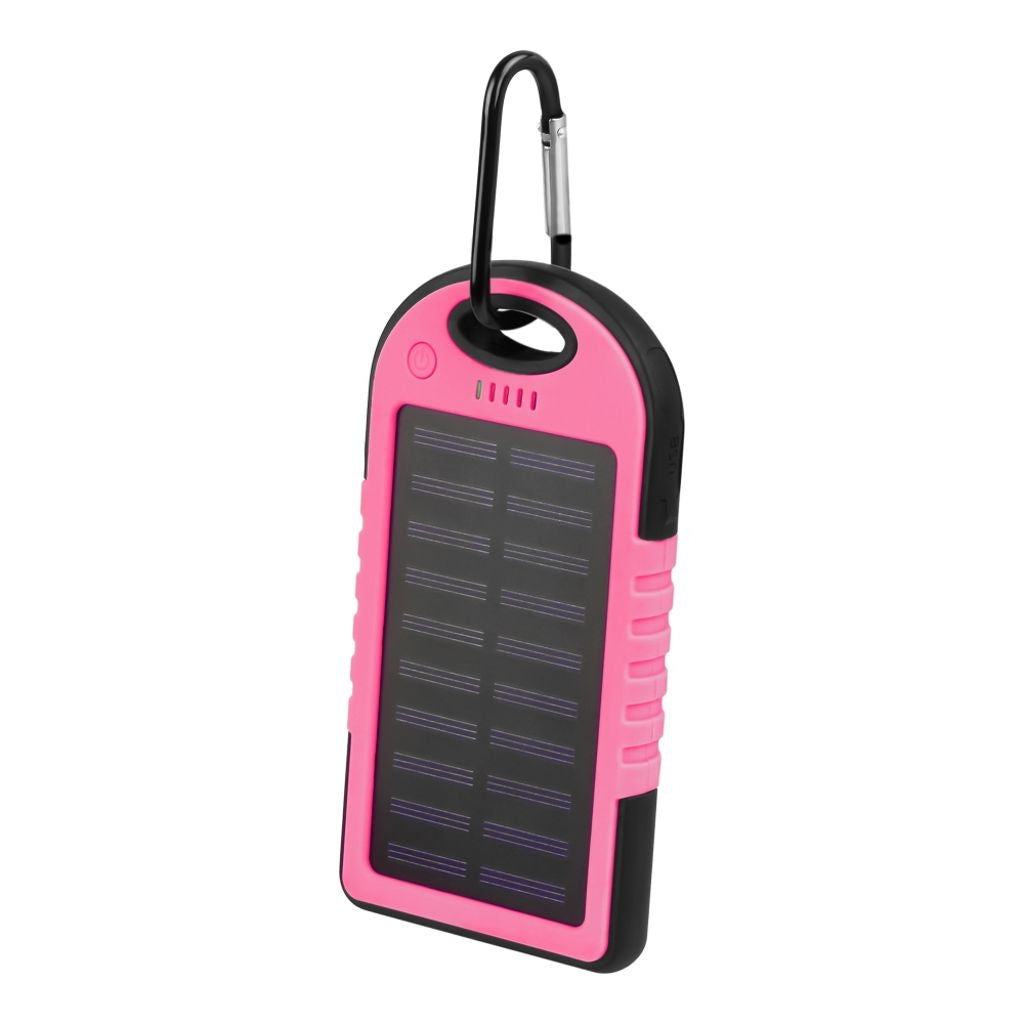 Setty Powerbank with Solar Cell Charging 5000 mAh - Pink