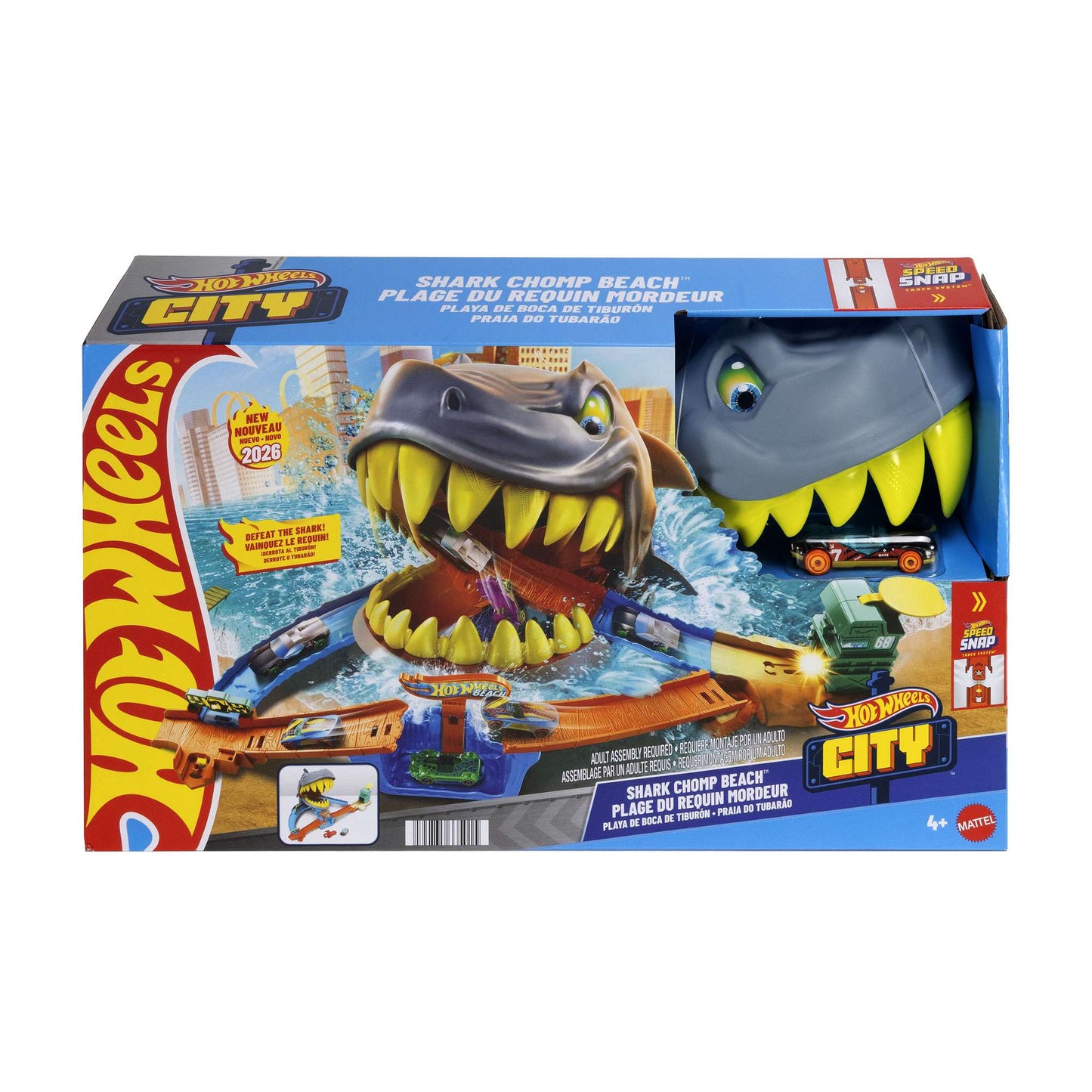 Shark Beach Battle Playset with Die-Cast Car