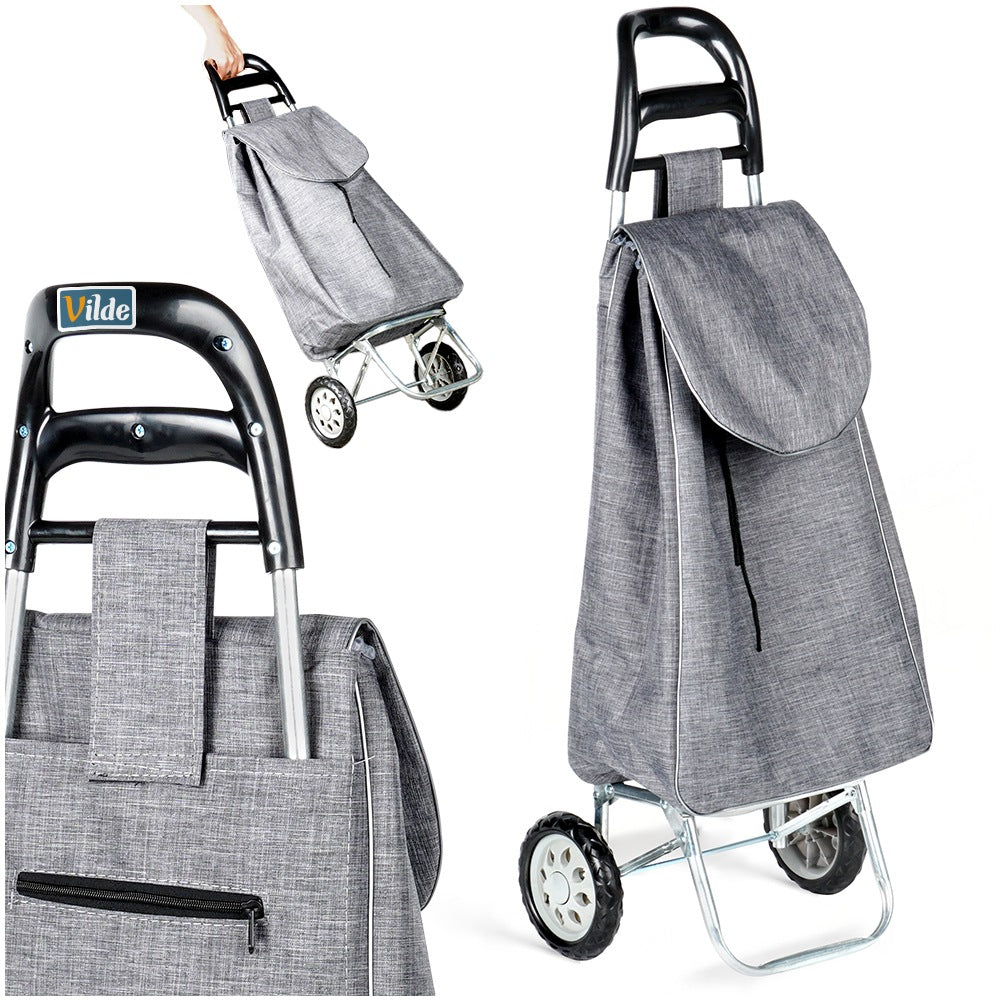 Shopping Trolley with Bag, Gray, 30L Capacity