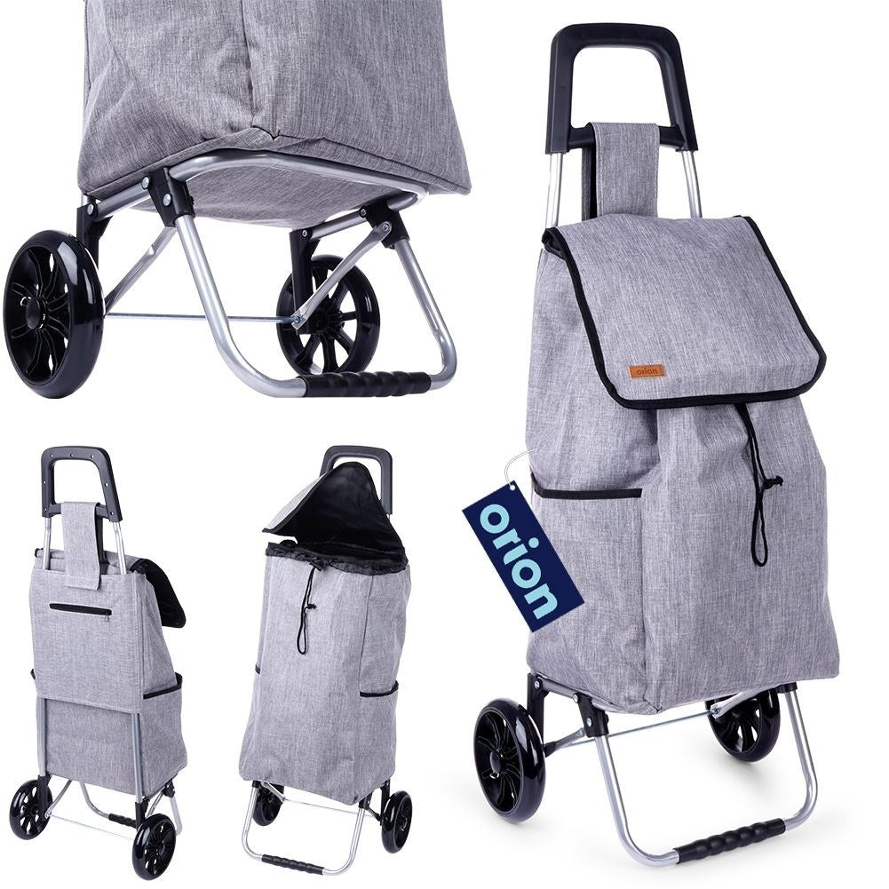 Shopping bag on wheels with large load capacity