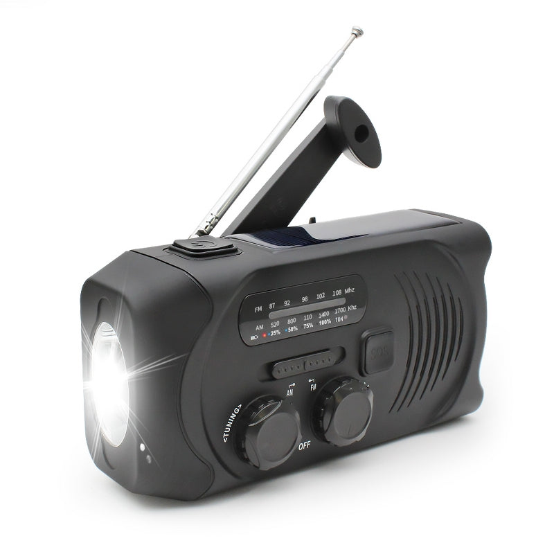 SiGN Crank radio with solar cells, flashlight, and 2000mAh power bank