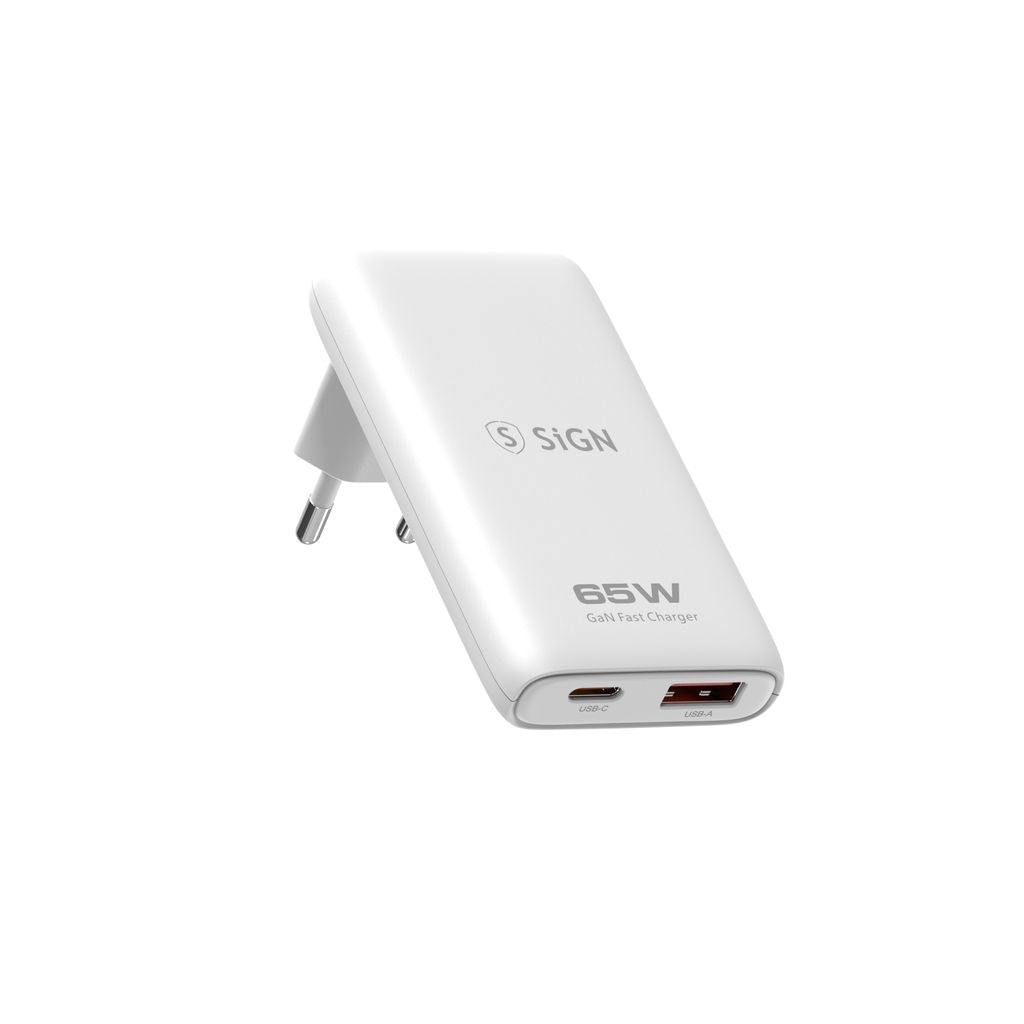 SiGN GaN Ultra Slim Charger Foldable 65W - White