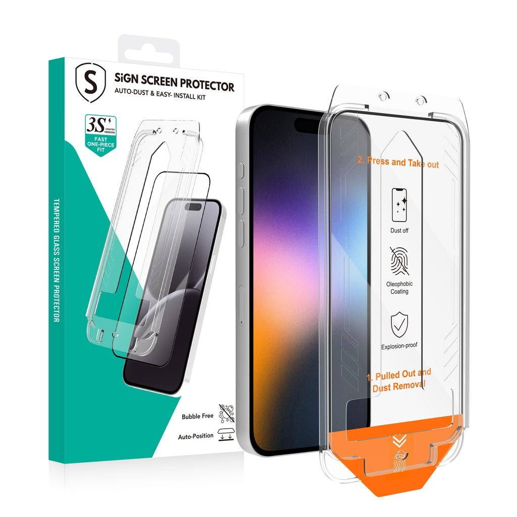 SiGN Screen Protector iPhone 17 Pro Max – EZ Apply with dust-free applicator