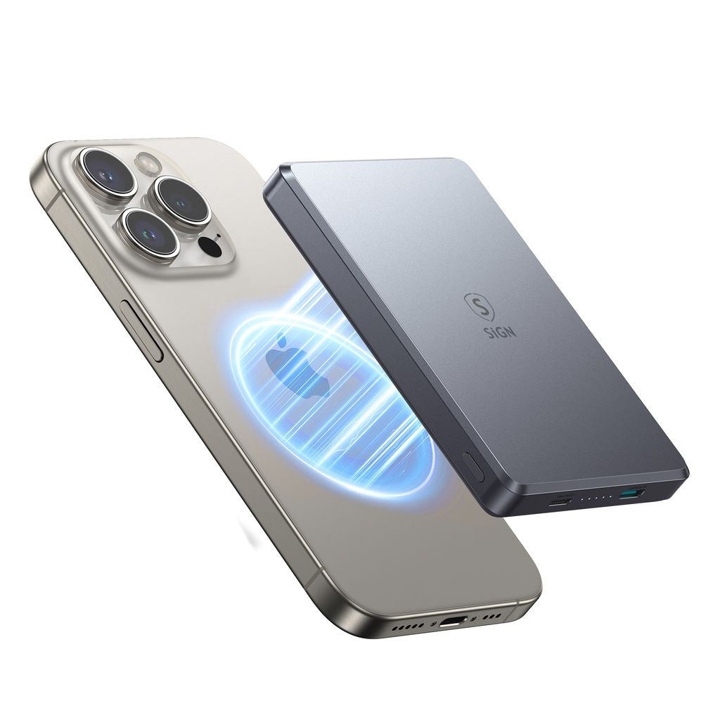 SiGN Ultrathin Magnetic Powerbank 10000mAh, 20W - Grey