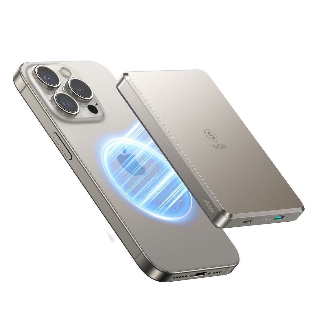 SiGN Ultrathin Magnetic Powerbank 10000mAh, 20W - Titanium