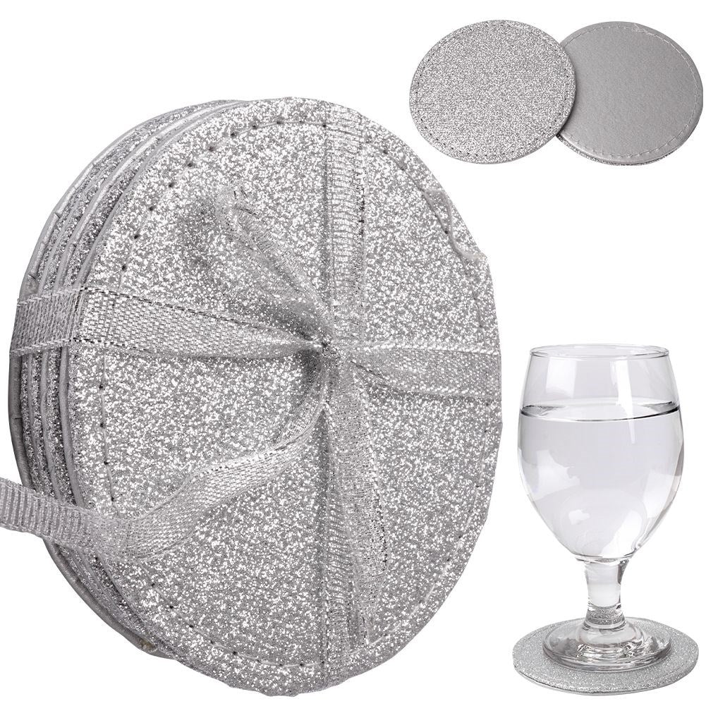 Silver cup coasters 10 cm 4 pcs.