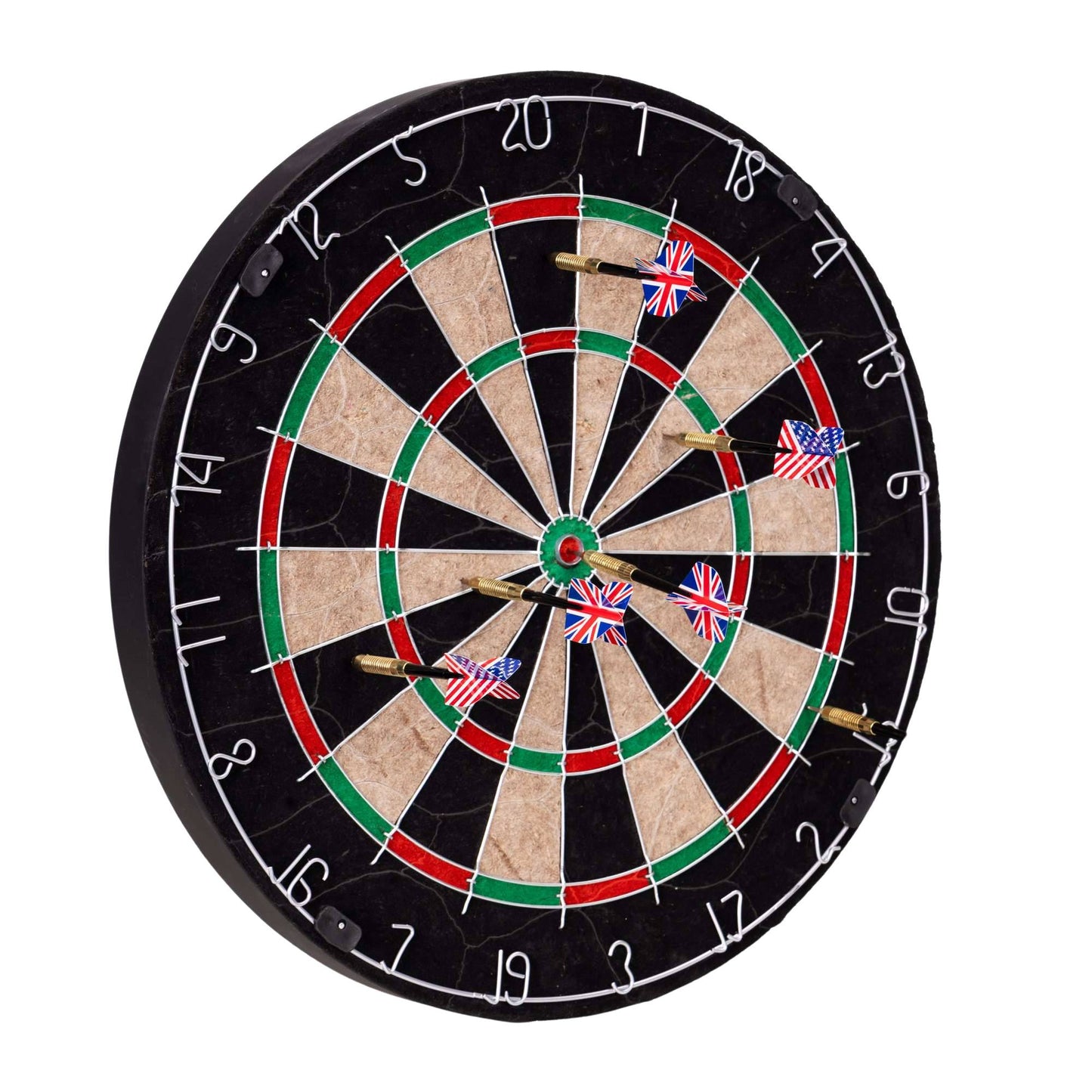 Sisal Dartboard Set with 6 Metal Darts, 46 cm
