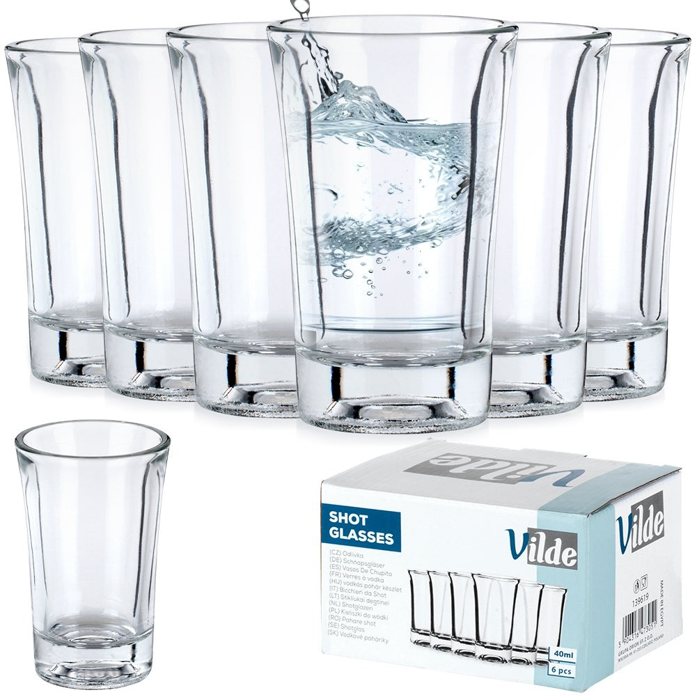 Six glasses for vodka, liqueur or shots - dishwasher safe