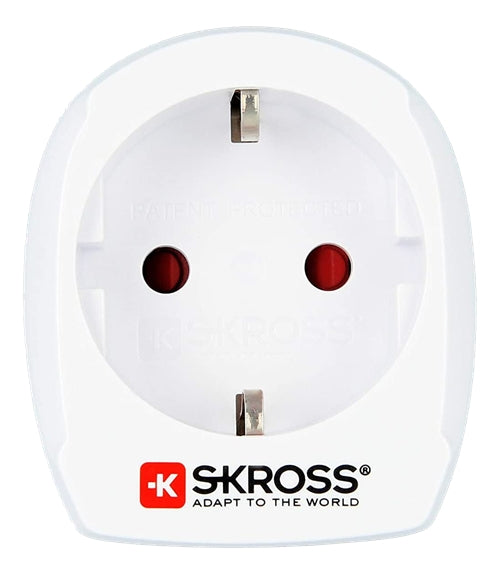 Skross Europe to Denmark Grounded Travel adapter, 16A 100-250V - White