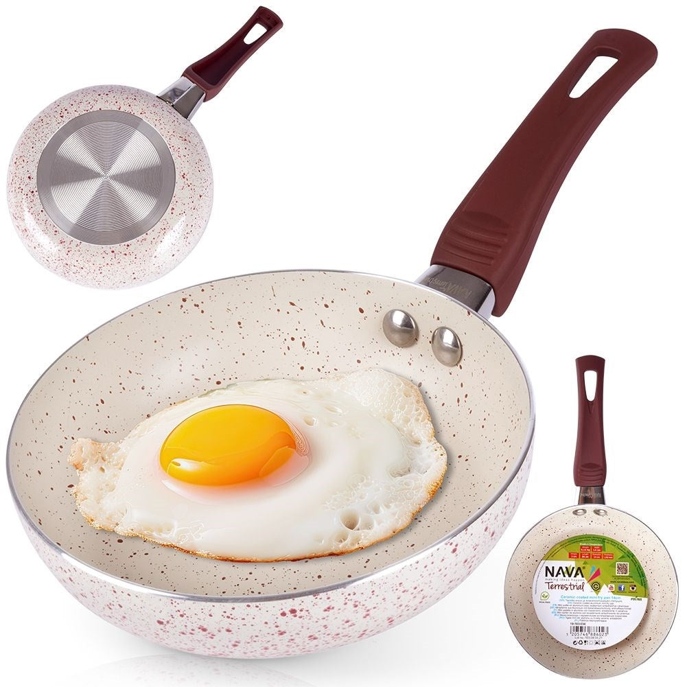 Small 14 cm frying pan with triple layer granite coating