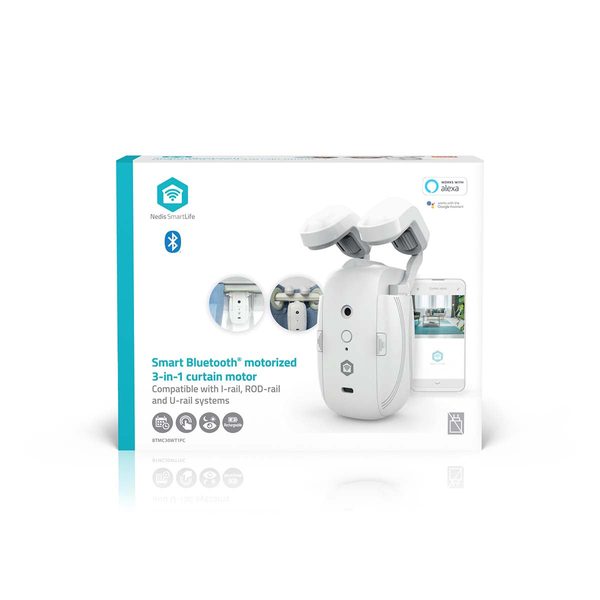 Smart Curtain Robot, Bluetooth, Battery/USB Powered