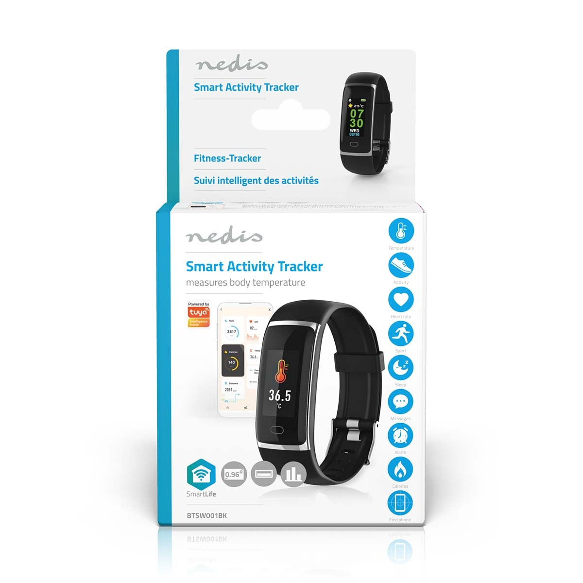 SmartLife Clock | LCD | IP67 | Maximum usage time: 7200 min | Android™ / IOS | Black