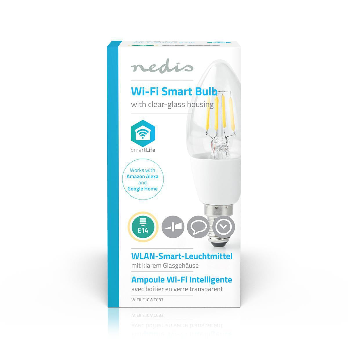 SmartLife LED vintage lamp | Wi-Fi | E14 | 400 lm | 5 W| Warm White | 2700 K| Glass | Android™ / IOS | Light | 1 pc.