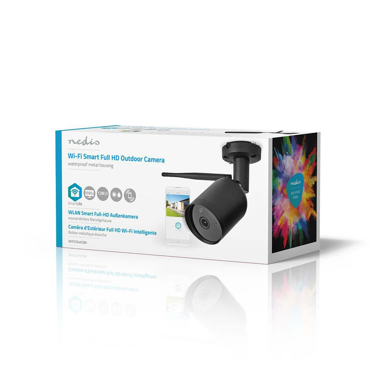 SmartLife Outdoor Camera | Wi-Fi | Full HD 1080p | IP65 | Cloud Storage (optional) / microSD (not included) | 12 V DC | With motion sensor | Night vision | Black