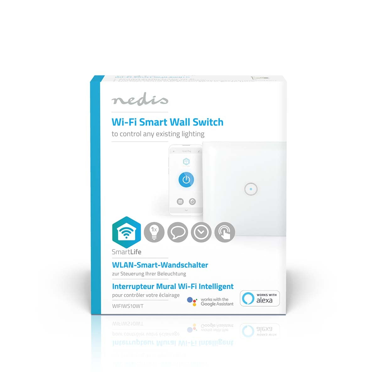 SmartLife Power Switch | Wi-Fi | Only | Wall mount | 1000 W | Android™ / IOS | Glass | White