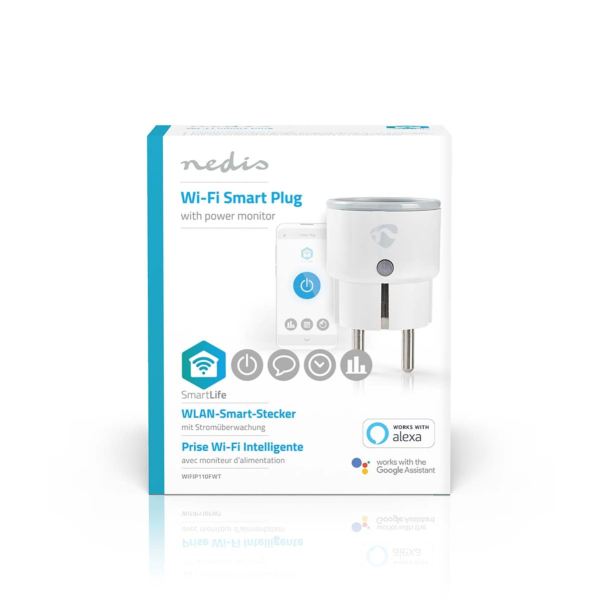 SmartLife Smart Plug | Wi-Fi | Current meter | 2500 W | Earthed plug / Type F (CEE 7/7) | -10 - 40 °C | Android™ / IOS | White