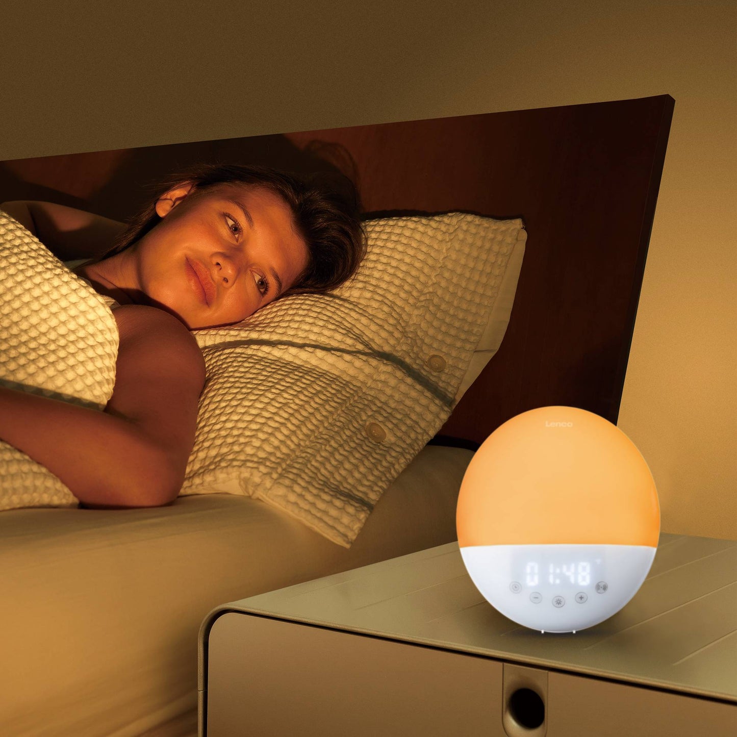 Smart Wake-Up Light Alarm Clock with Dual Alarms, Wi-Fi