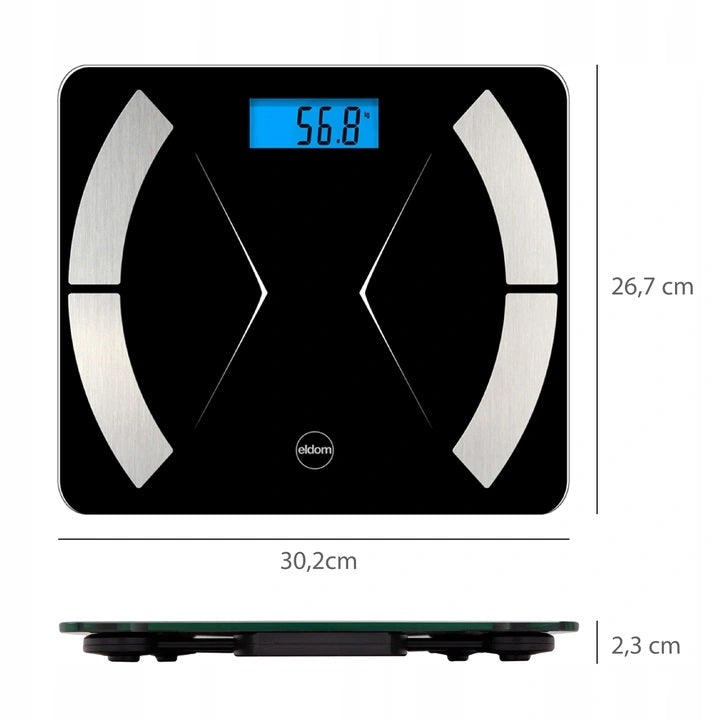 Smart bluetooth bathroom scale Eldom TWO500 black