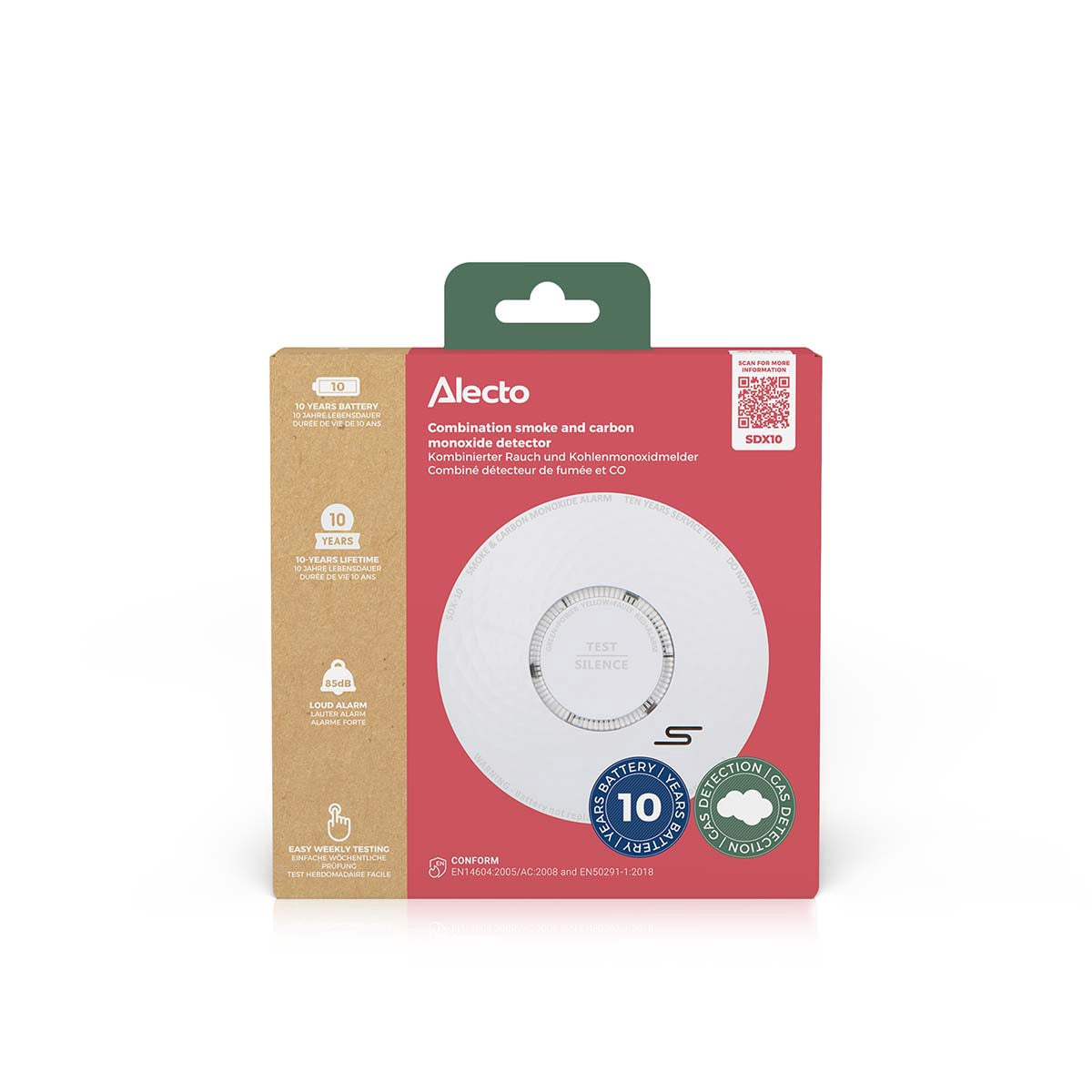 Smoke & Carbon Monoxide Alarm, 10-Year Battery, Loud 85 dB