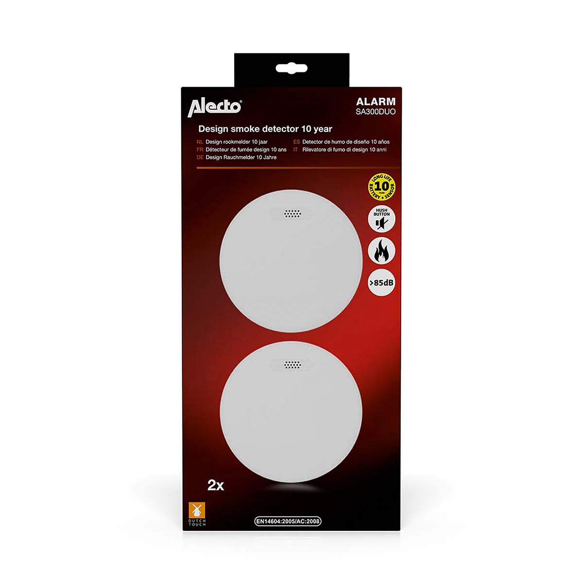 Smoke Detector 2-Pack, 10-Year Battery, White