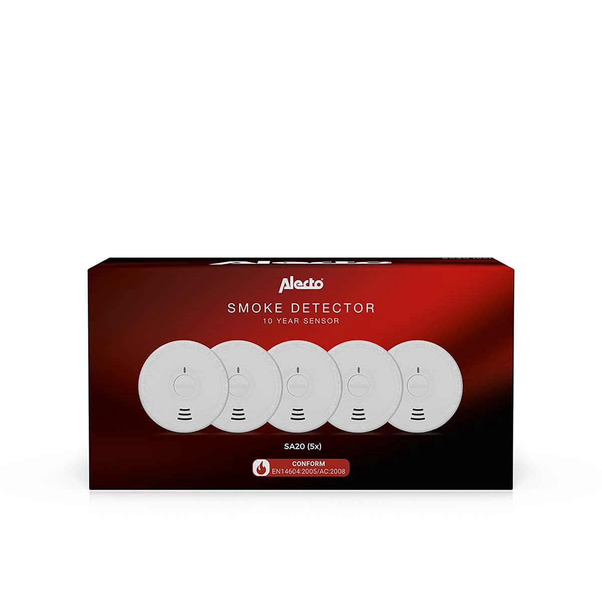 Smoke Detector 5-Pack with Hush Button – White