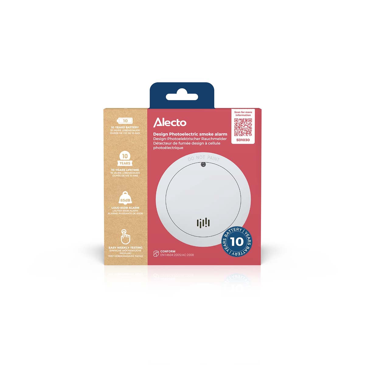 Smoke Detector with 10-Year Battery and Alarm