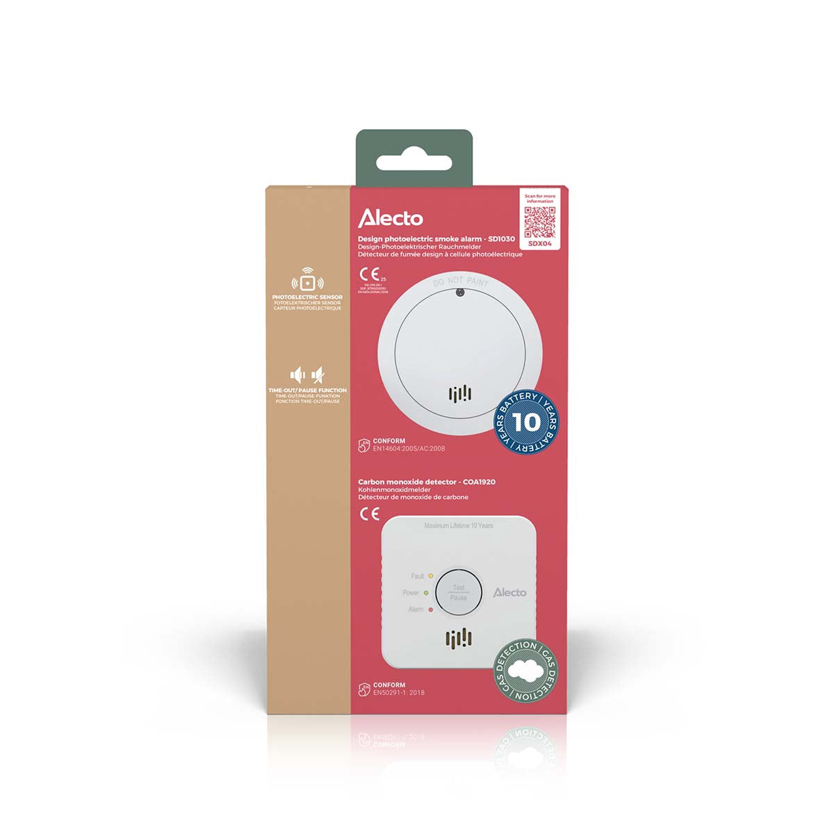 Smoke and Carbon Monoxide Alarm Set, 10-Year Battery