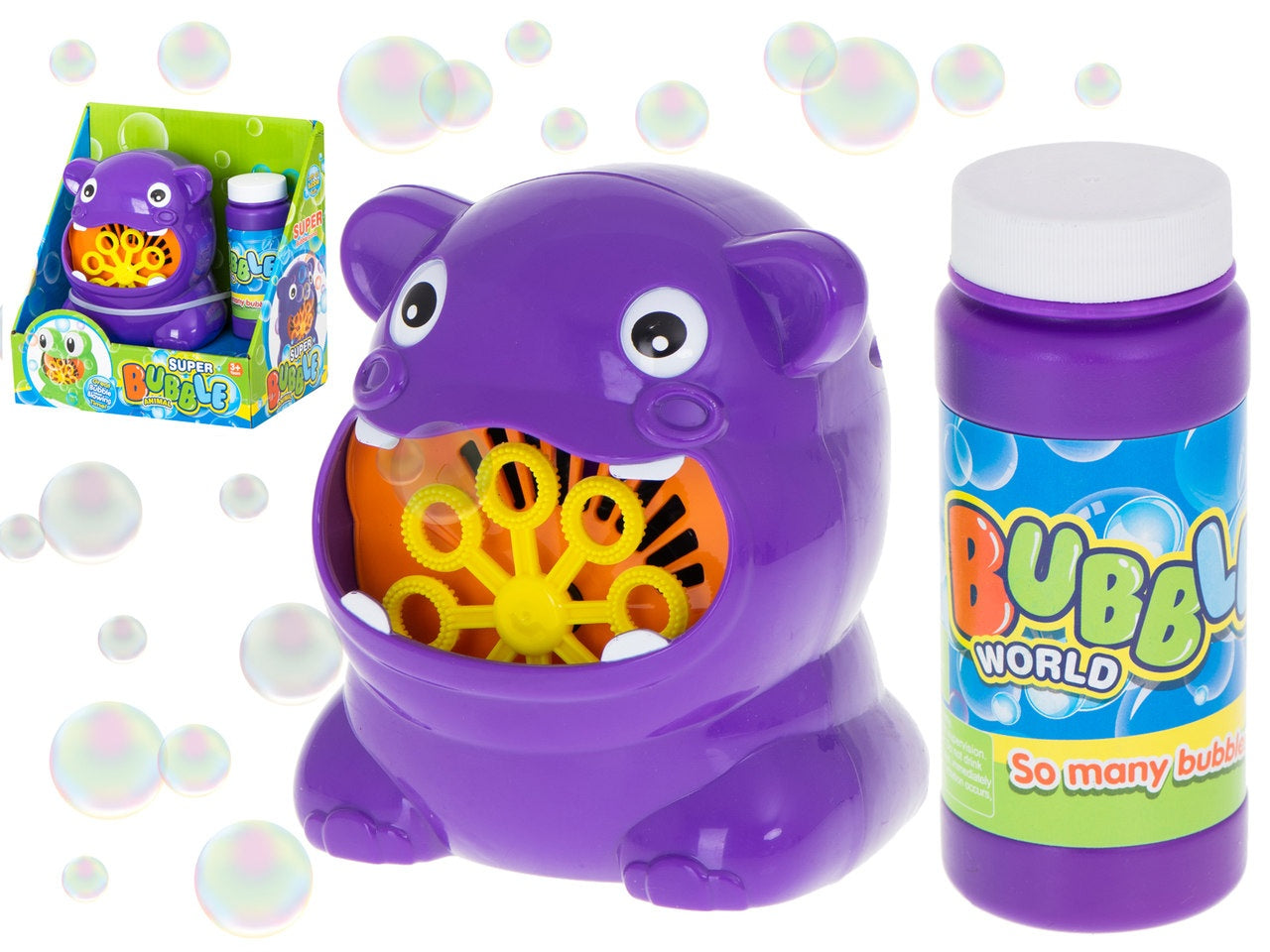 Soap bubble machine hippopotamus hippo