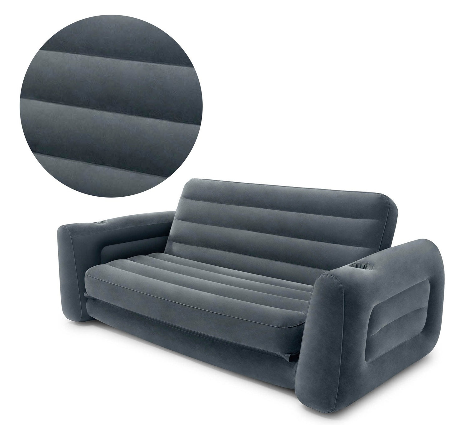 Sofa 2in1 velvet mattress + INTEX pump 66552-66640