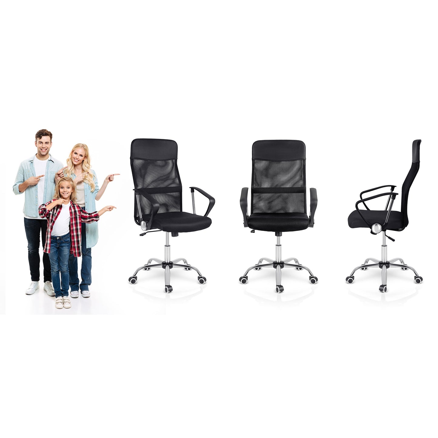 Sofatel Tamar micromesh office chair, black