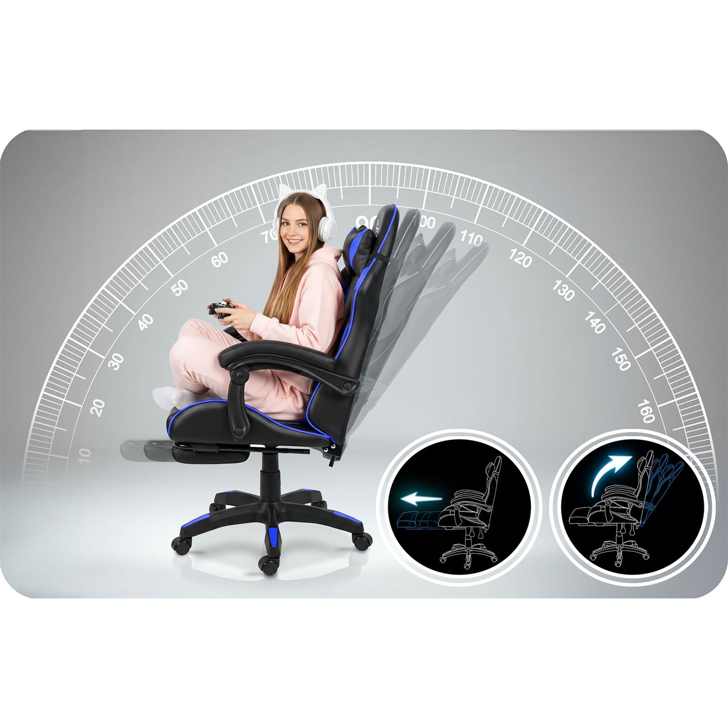 Sofotel Draknor II gaming chair black and blue