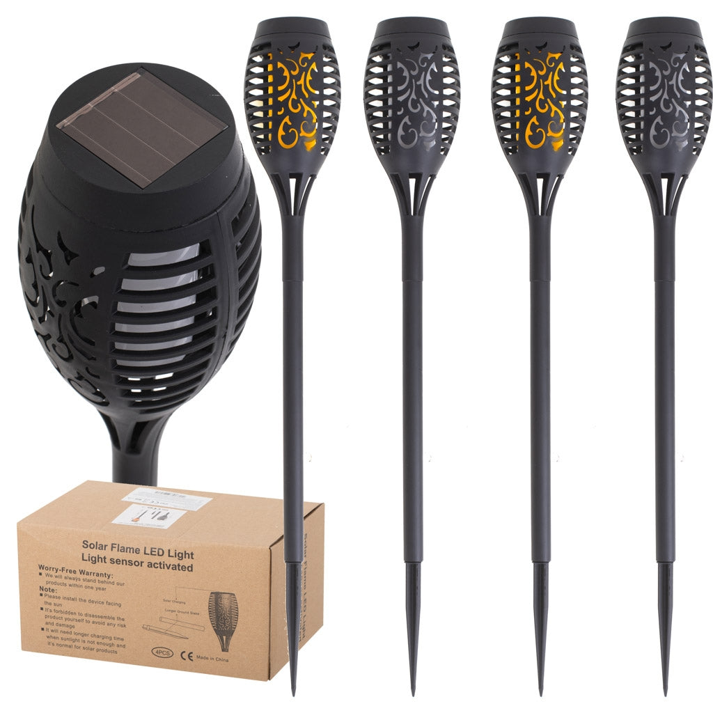 Solar garden torch lamps 12LED 4pcs.