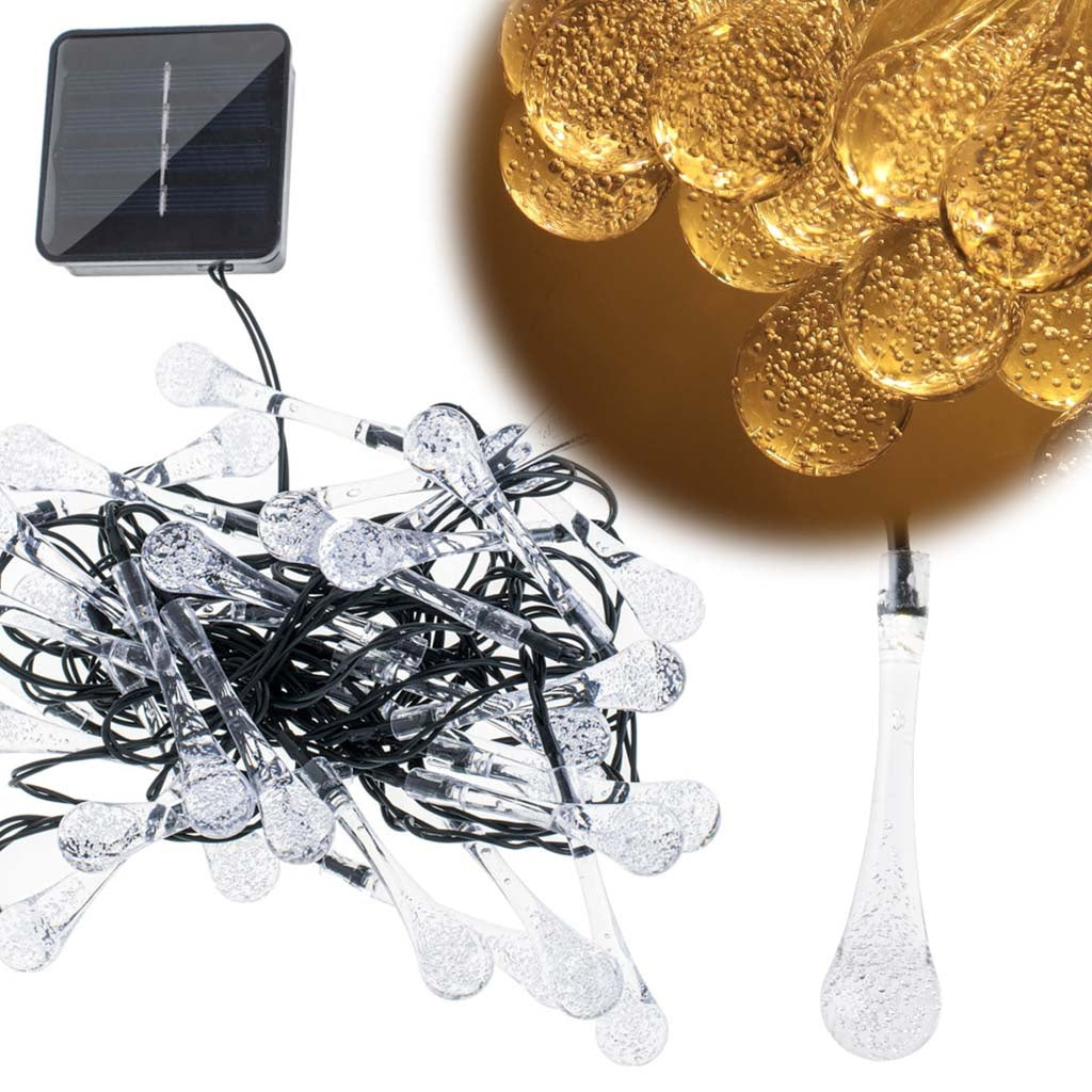 Solar icicle garden lights 6.5m 30LED warm white