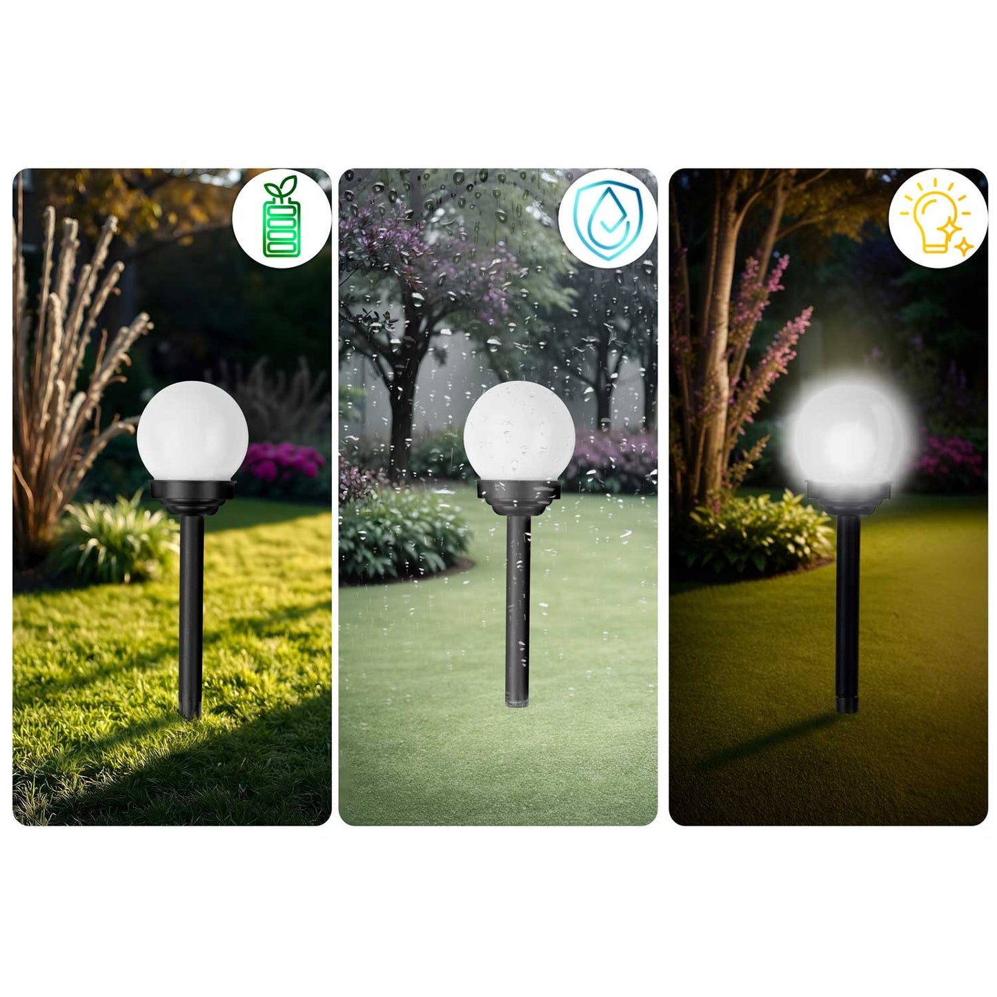 Solar lamp, white ball, 4 pcs. Ilumen LS-102