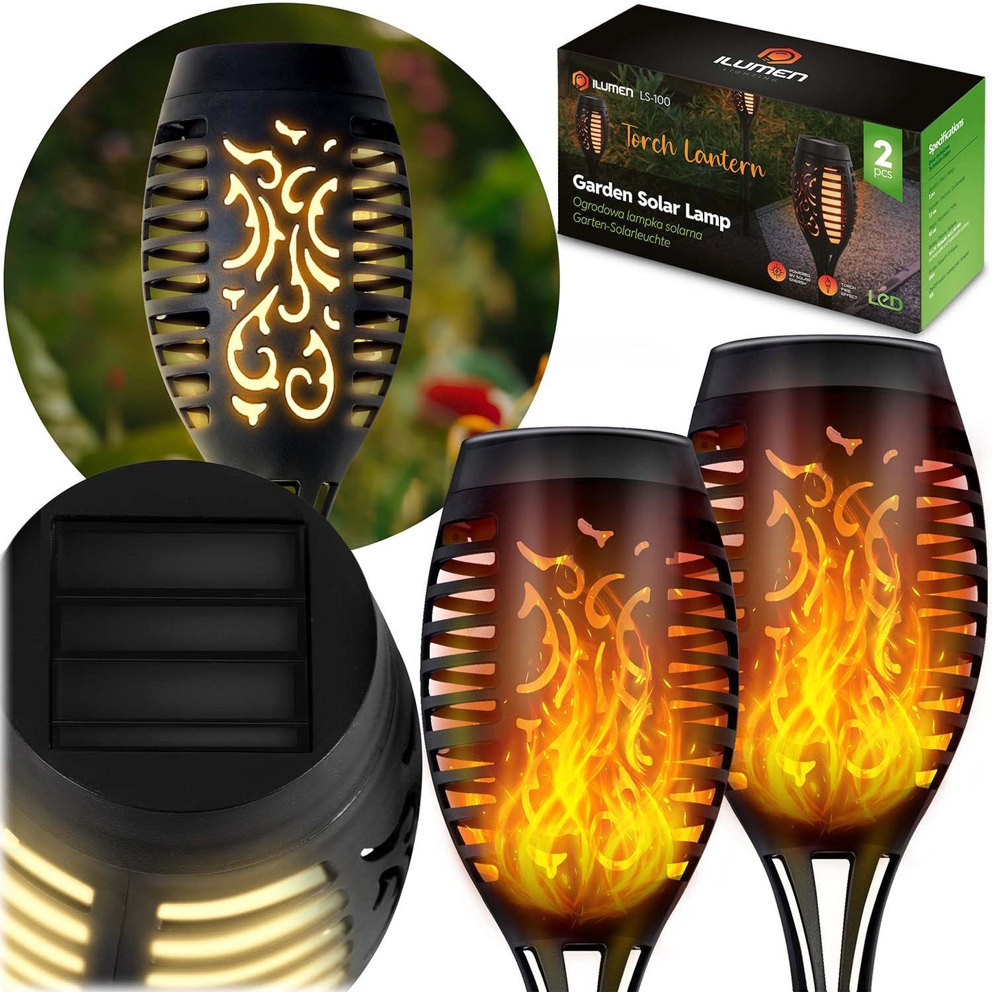 Solar torch lamp 2 pcs Ilumen LS-100