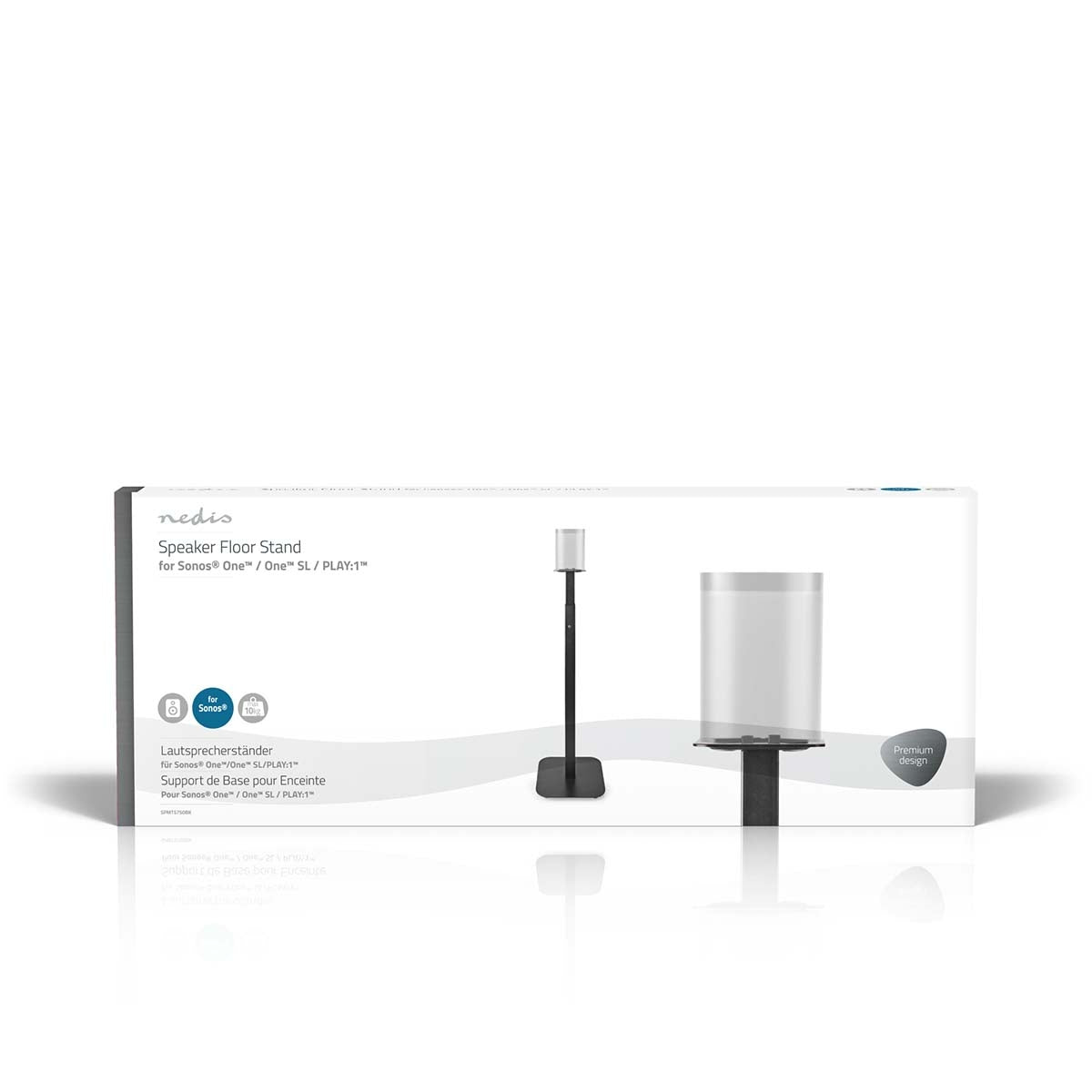 Speaker Bracket | Compatible with: Sonos® One SL™ / Sonos® One™ / Sonos® PLAY:1™ | Floor | 10 kg | Height adjustable | ABS / Steel | Black