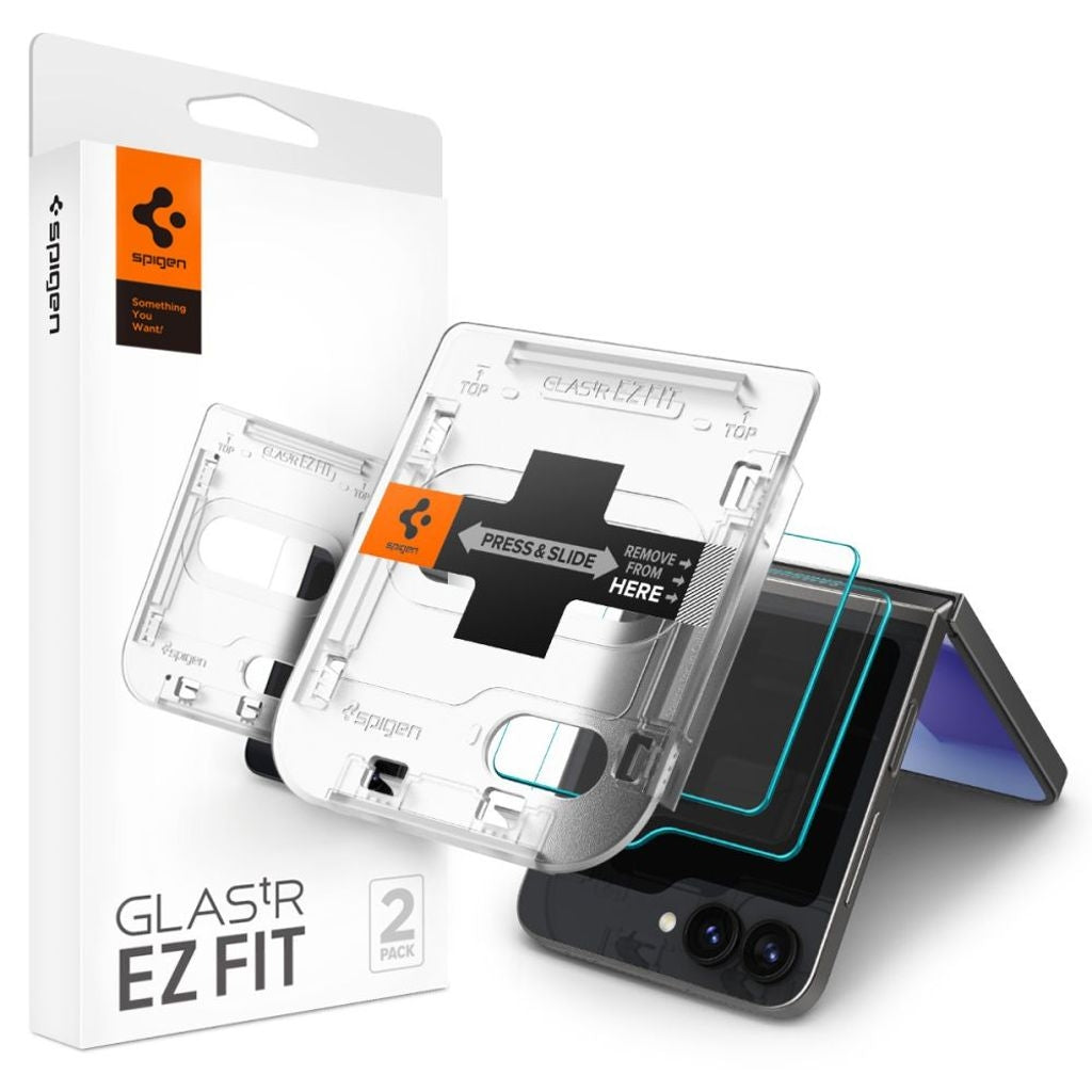Spigen Glas.Tr Ez Fit 2-pack skärmskydd för Samsung Galaxy Z Flip 6